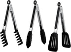 HST Tongs for Cooking with Silicone Tips, Non Stick Kitchen Tongs with Silicone by HST