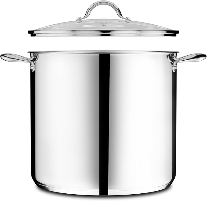 Stainless Steel Stockpot with Tempered Glass Lid 20 Quart, Durable 18/0 - Image 8