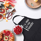 Rosoz Funny Black Chef Aprons for Men Adjustable BBQ Grill Kitchen Cooking - Image 2