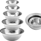 Mixing Bowl Set of 5, Stainless Steel Mixing Bowls, Nesting Whisking Bowl Set by YGFRSTO