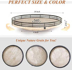 Italian Natural Travertine Lazy Susan Turntable - Image 6