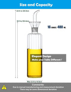 HAIZEEN 16 oz/480ml Non-Drip Olive Oil Dispenser Bottle 100% Glass Oil Carafe - Image 6