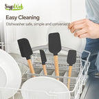 Silicone Spatula Set, Food Grade Rubber Spatula-4 Piece Nonstick Rubber Spatulas - Image 4
