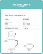 Baffect Bedside Water Carafe And Glass Set, High Borosilicate Glass Pitcher - Image 6