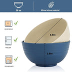 Wrova 26 oz Wheat Straw Bowls, Unbreakable Cereal Bowls Set of 6, Microwave & - Image 2