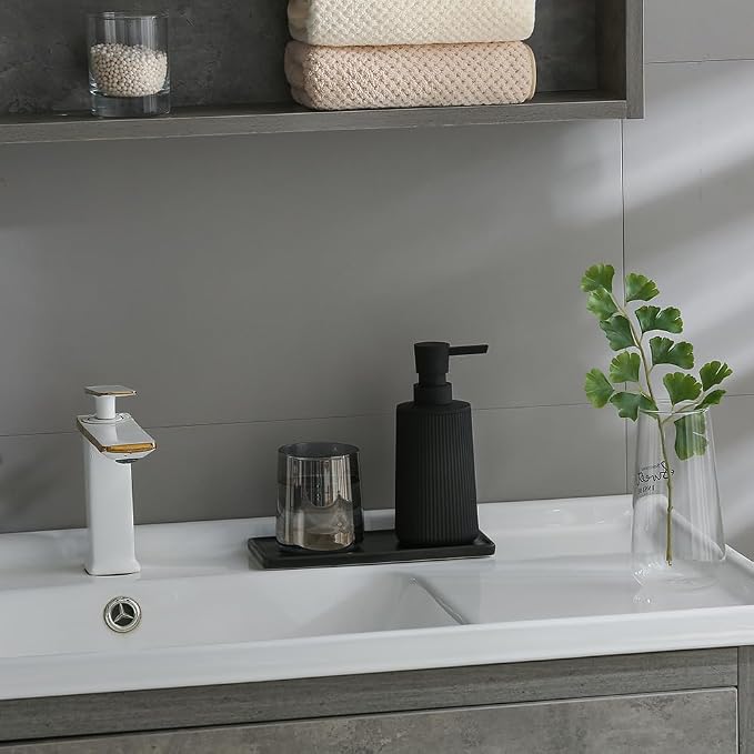 Small Soap Dispenser for Bathroom and Kitchen, Modern Farmhouse Striped Style - Image 4