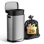 KdbK 13 Gallon Trash Can with Lid, 50L Fingerprint Proof Stainless Steel by trashcan