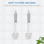 SetSail Dish Brush with Handle, 3 Pack Stiff Bristles Dish Scrubber with - Image 3