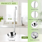 8 PCS Stainless Steel Ladle Soup Handle Ladle - Image 2