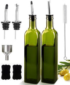Glass Olive Oil Dispenser and Vinegar Dispenser Set by Leaflai