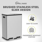 Simpli-Magic 16 Gallon Dual Compartment Step Trash Can – Kitchen Garbage Can - Image 8