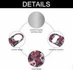 Skull and Flowers Stainless Steel Bottle Opener Day of The Dead Skull Red Peony - Image 3