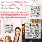 Blulu Christmas Wooden Hanging Sign Winter Coffee Bar Wall Decor, Classic - Image 6