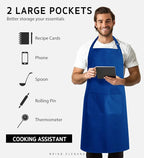 Syntus Apron for Men Women, Adjustable Cooking Kitchen Chef Aprons - Image 3