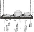 33” Pots and Pans Hanging Rack, Heavy-duty Metal Square Kitchen Ceiling Pot Rack by TICKCACY-EnrichYourLife