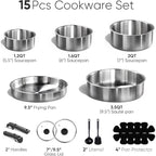 CAROTE Pots and Pans Set, Stainless Steel Cookware Set Detachable Handle - Image 2