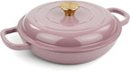 Vintage Style 3 Quart Enameled Cast Iron Braiser, Non Stick Enameled Cast Iron by Unknown
