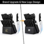 imarku Knife Set with Block, Sharp Knives Set with Built-in Sharpener, - Image 2