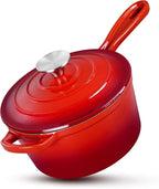 HaSteeL 1 QT Cast Iron Saucepan, Mini Enamel dutch oven by HaSteeL