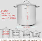 HOMICHEF LARGE STOCK POT 24 Quart - Image 4