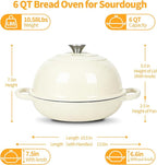 ONKO Dutch Oven For Sourdough Bread Baking, 6QT Enameled Cast Iron Dutch Oven - Image 4