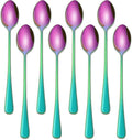7.5 Inches Rainbow Stainless Steel Ice Tea Spoon, Colorful Cocktail Mixing Spoon by DEHOVKitchen