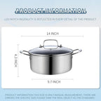 LOLYKITCH 5 QT Tri-Ply Hybrid Stainless Steel Non Stick Stock Pot - Image 6