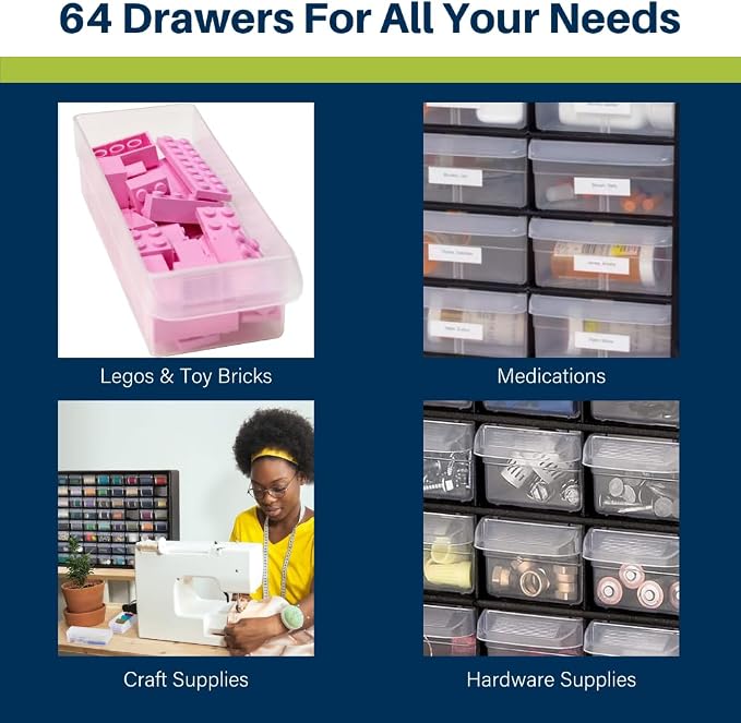 Akro-Mils 64-Drawer Plastic Drawer Storage Cabinet - Image 6