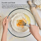 Silicone Whisk set of 3, 8+10+12in Kitchen Balloon Wire Whisks, Hand Egg Mixer - Image 4