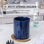 KOOV Kitchen Utensil Holder, Large Ceramic Utensil Crock, Deep and Stable - Image 2