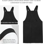 ELEZAY Aprons for Women with Pockets Plus Size Comfort Cross Back No Tie Cotton - Image 2