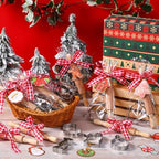 Tioncy 24 Set Christmas Baking Gifts Mini Wood Rolling Pin & Cookie Cutters - Image 5