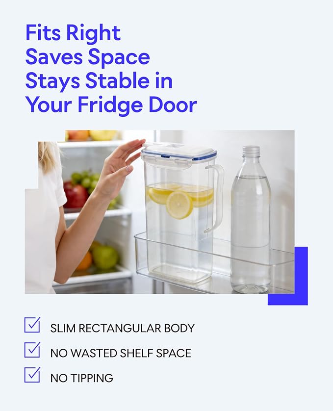 LocknLock Aqua Fridge Door Water Jug | Clear Pitcher | BPA Free Plastic Pitcher - Image 4
