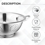 Avador Set of 3 Stainless Steel Colanders, Comes in 1.5 Quart 3qt Quart and 5 - Image 6