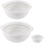 Colander Bowl Set of 2, Nesting Large Capacity Plastic Food Strainer by Lumumix