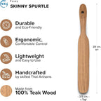 FAAY Handmade Teak Spurtle for Sourdough Starter – Wooden Stirring Stick & - Image 2