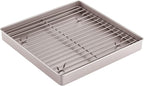 CHEFMADE Roasting Pan with Rack, 11-Inch Non-Stick Square Shallow Dish Sheet by CHEFMADE