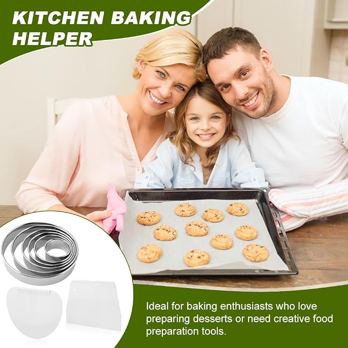 6PCS Round Cookie Cutters Set, Stainless Steel Biscuit Cutters - Image 7