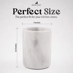 Radicaln Marble Utensil Holder 6.5" Inches White Handmade Spoon Holder - Image 6