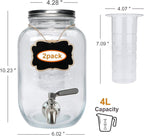 Accguan 1-Gallon Drink Dispenser, Glass Water Dispenser - Image 2
