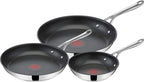 T-Fal Jamie Oliver Cooks Direct, Stainless Steel Non-stick Frying Pan 3 Pcs Set by T-falbrand