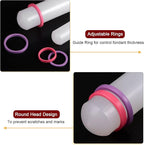 HARFINGTON Fondant Rolling Pin 20 Inch x 0.98 Inch Adjustable Guide Rings - Image 4