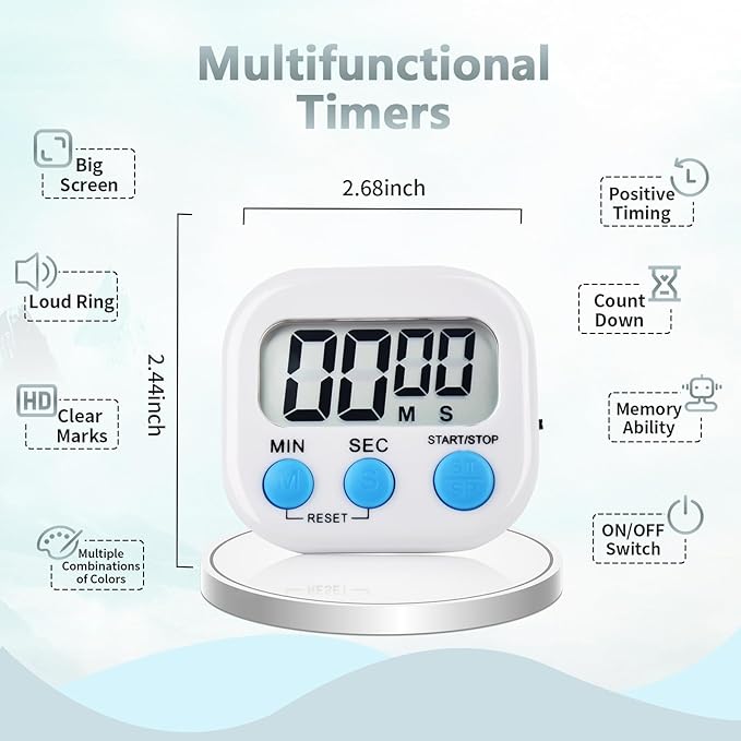 4 Pack Digital Kitchen Timer Magnetic Digital Timer - Image 2