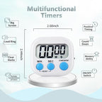 4 Pack White Digital Kitchen Timer Magnetic Digital Timer - Image 2