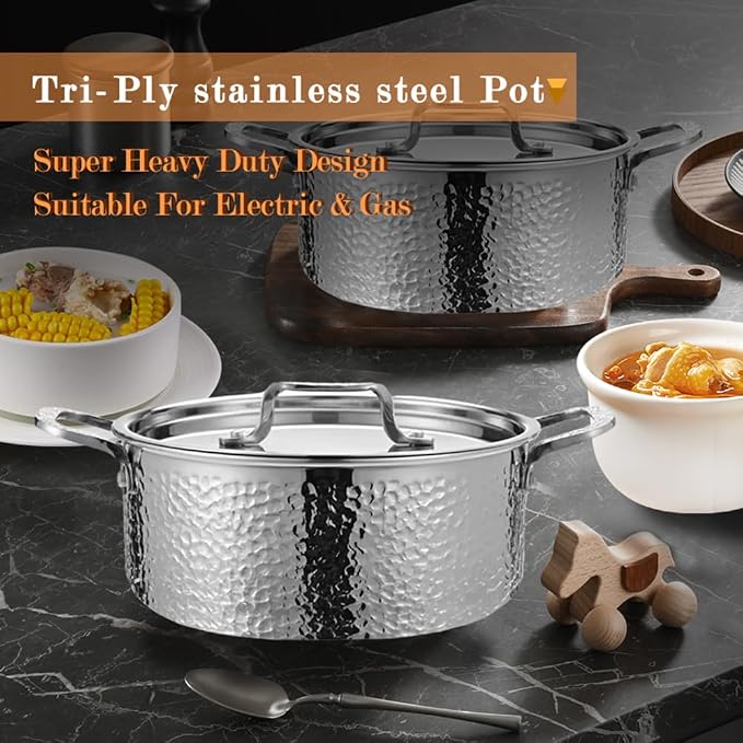 Vivicreate Tri Ply Stainless Steel Stock Pot - Image 8