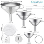 Toncoo 4 Pack Stainless Steel Funnels - Image 2