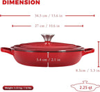 Flavehc Braiser Enameled Cast Iron Braiser 2.25 qt Braiser Pan - Image 3