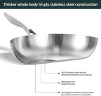 DELARLO Tri-ply Stainless Steel Frying Pan Set 8" 10" 12" - Image 2