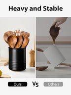 ABRUTY Utensil Holder, 6.7" Ceramic Kitchen Utensil Crock - Image 7