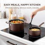 NutriChef 14-Piece Nonstick Brown Cookware Set - Image 2